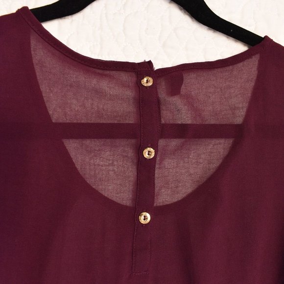 Purple Lace and Chiffon Blouse - Picture 2 of 3